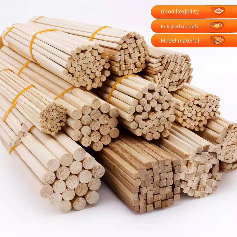 DIY Craft Bamboo Sticks Set - Round Thin Bamboo Rods for Architectural Models Flower Making Decoration Supplies