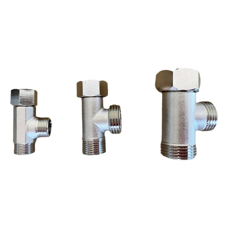 Industrial Tees Adapter 3 Way Angles Stop Valves T Connector Metal Compression Adapter for Efficient Plumbing Solution