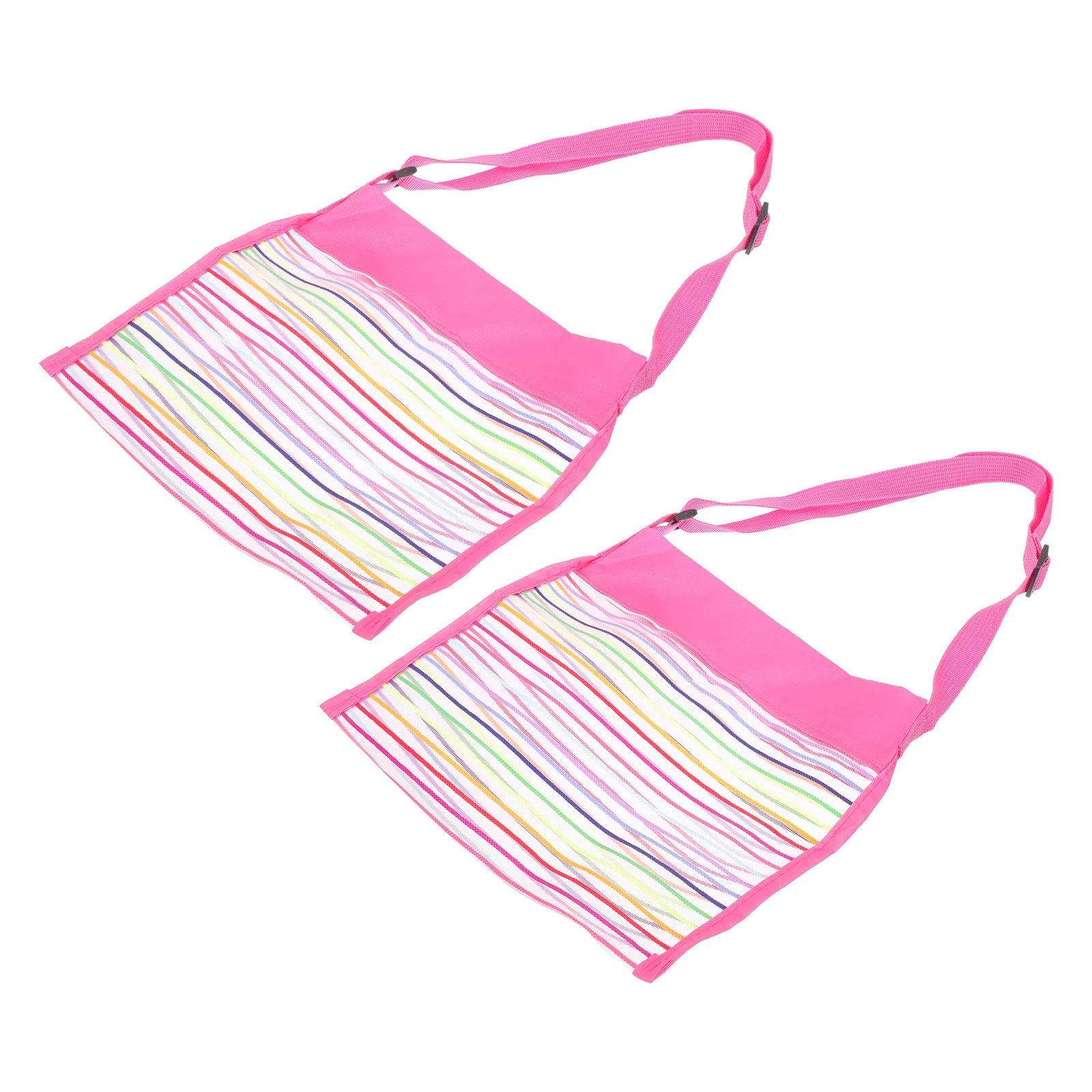 2 pezzi borse da spiaggia arcobaleno in rete borsa da toilette portatile per bambini borsa da viaggio borsa da viaggio per piscina di grande capacità organizzatore di stoccaggio