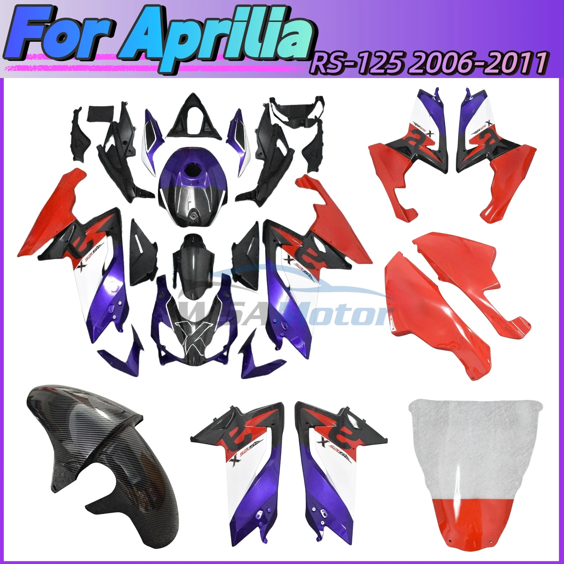 

Fit For Aprilia RS125 RSV125 2006 2007 2008 2009 2010 2011 Fairing Kit Full Motorcycle Fairing Painted Bodywork New ABS Plastic