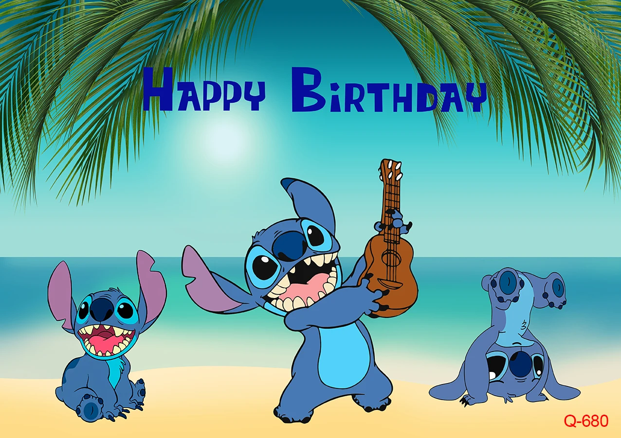 Fondos de fiesta temática de dibujos animados Lilo & Stitch estudio fotográfico Hawai Hula verano niñas fiesta de cumpleaños fotografía fondos personalizados