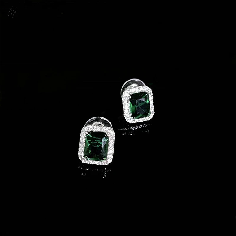 Evening Dresses Jewelry 3 Piece Sets Accessories for Women Simple but Elegant Necklace Earring Studs Open Ring with Green Gems