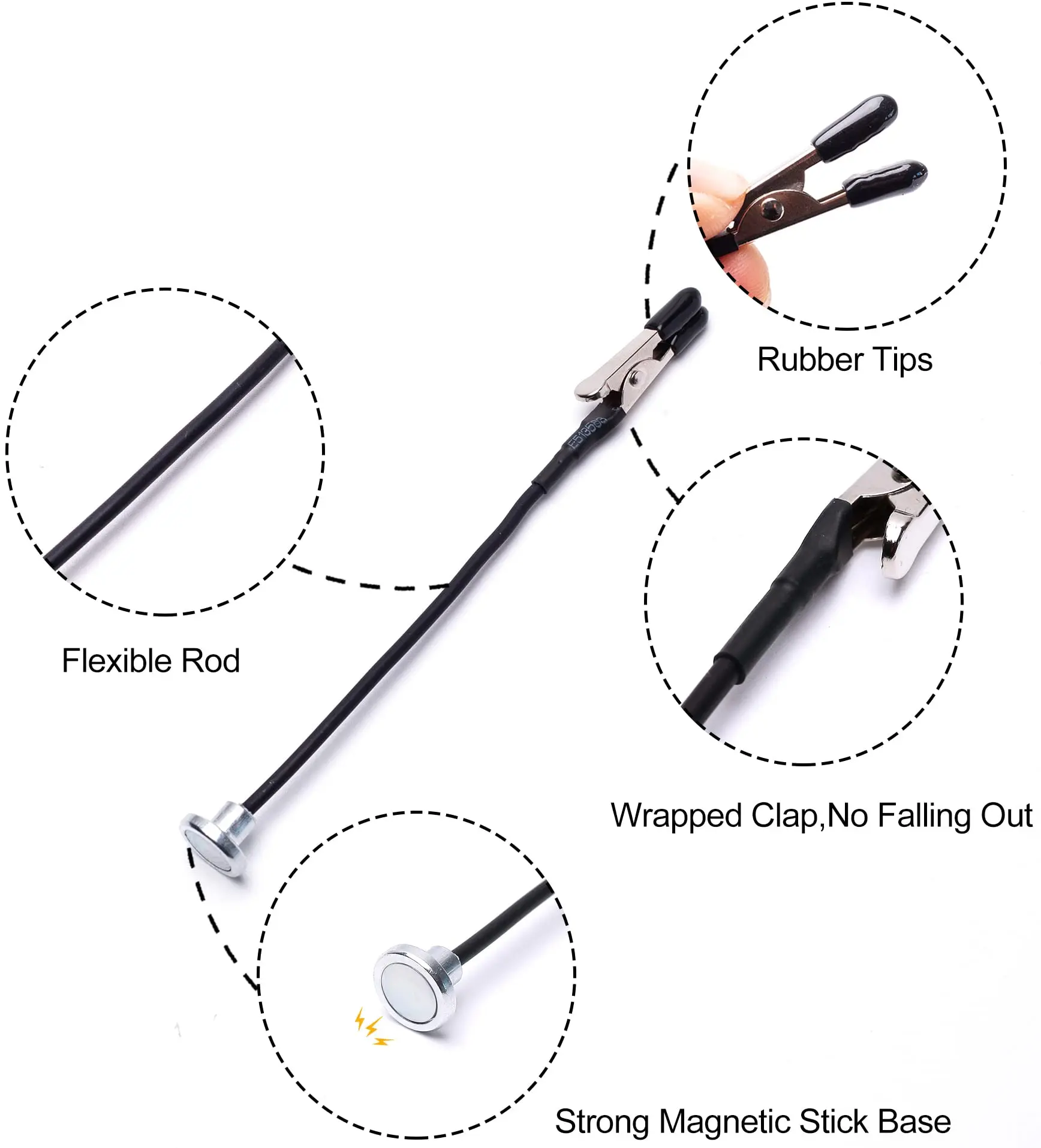 Model Painting Stand Base Holder 12PCS Alligator Clip Sticks Magnetic Bendable for Airbrush Spray Hobby DIY Model Crafting