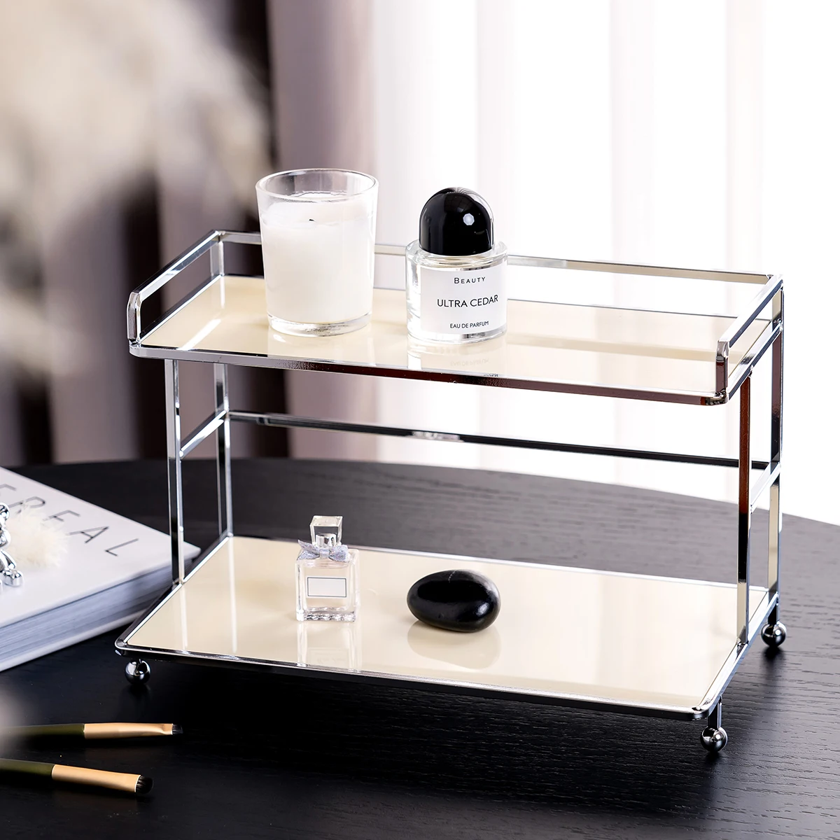 Luxury Advanced Makeup Perfume Cosmetics Desktop Layered Storage Rack Kitchen Organizer Cup Holder Vanity Bathroom Basket