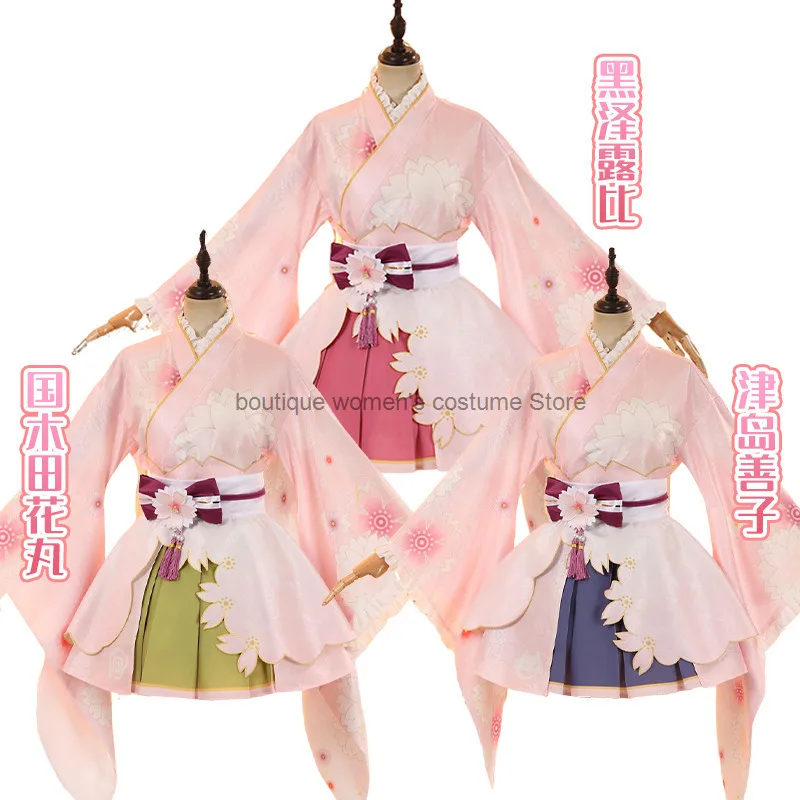 

LoveLive Sakura Kimono Cosplay Costume Anime Outfit Two-Dimensional Aqours Water Club Cosplay Costume Halloween Cosplay