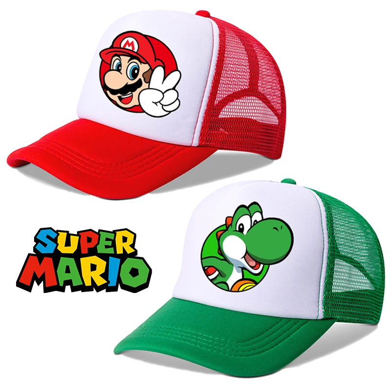 Super Mario Bros Children Baseball Cap Hip Hop Dome Summer Hat kawaii Cartoon Anime Kids Birthday Gifts Adjustable Breathable