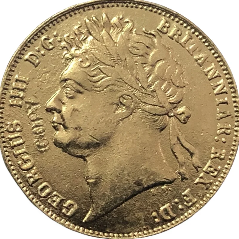 

1823 Великобритания 1 Sovereign-Джордж IIII. 9999 чистая позолоченная копия монеты