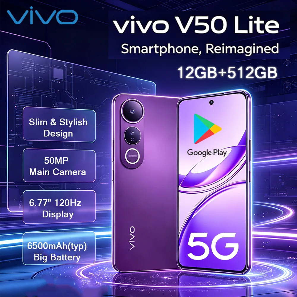 Vivo VIVO V50 Lite 5G Unlocked Android Smartphone 12GB+512GB 50MP Cam 6500mAh Battery Dual SIM Global Version EU US UK Mobile Phone - Aliexpress Deal