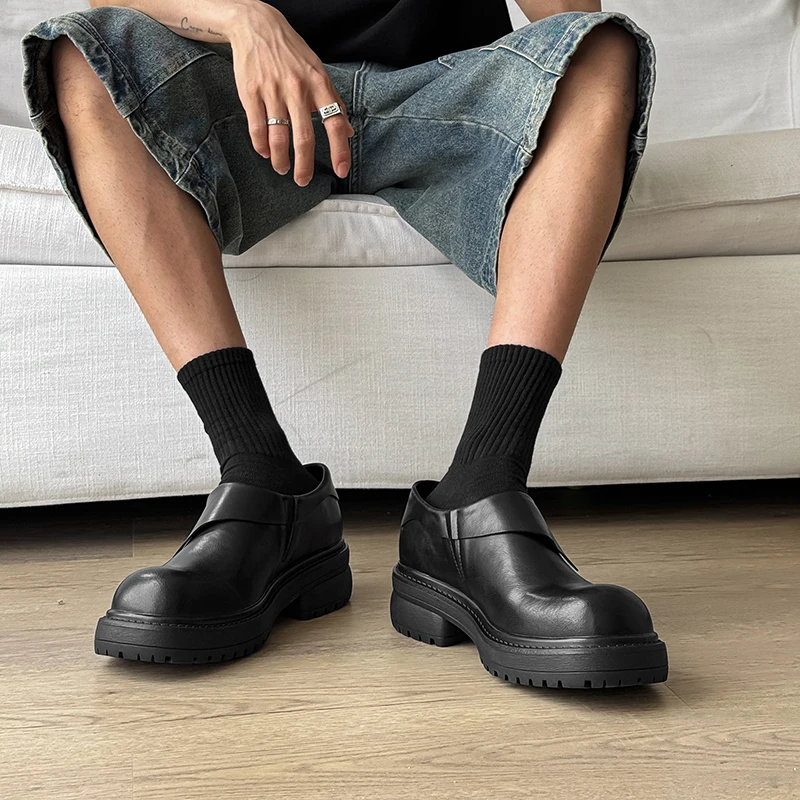 

Small Niche High Street Men Derby Shoes European and American Style Height Increasing Commuting High-end Fashionable Shoes