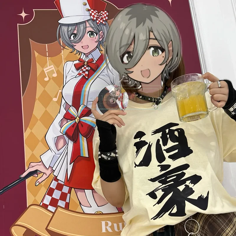 Anime GIRLS BAND CRY EBIZUKA TOMO Rupa 코스프레 티셔츠 의상 여름 반팔 탑 셔츠 데일리 캐주얼 의류