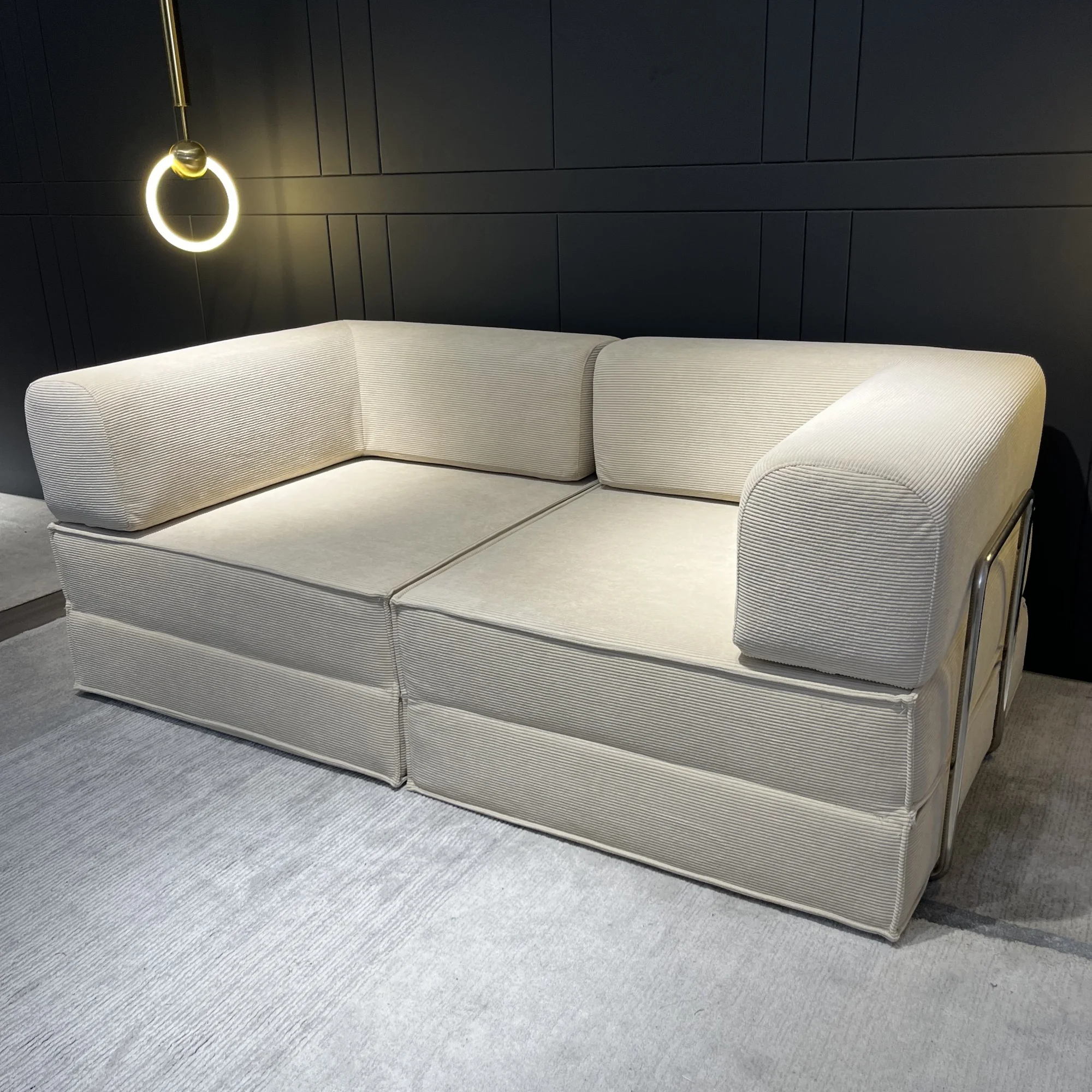 Wholesale Modern Tofu Height Density Sponge Cord Sofa White Vacuum Compressed Sofa Modular Sofa for Living Room
