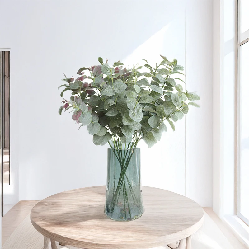 27In Eucalyptus Leaves Artificial Greenery Money Leaf Home Decor Wedding Arrangement Garden Display Faux Plant Photography Prop