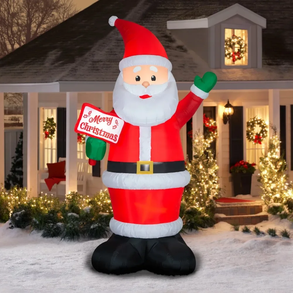 

Christmas Tree Decorations Inflatables Christmas 10 Foot Santa With Merry Christmas Sign Decoration 2024 Gift Liquidations Event