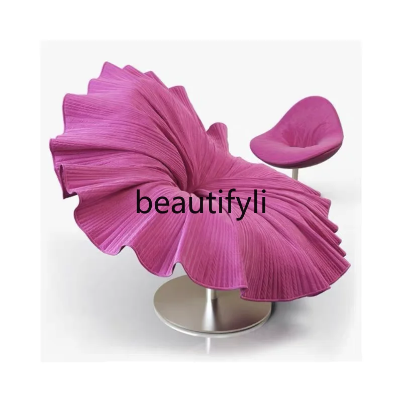 Designer Creative Personality Art Modeling Petal Leisure Chair Fan Chair Special-shaped Peacock Chair