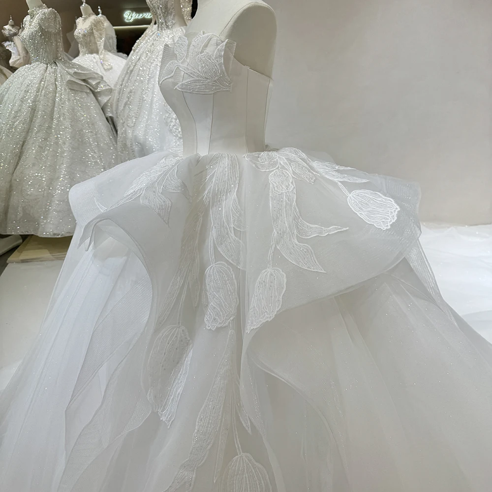 Vestido de novia elegante para novia con vestido de novia sin mangas de tul con cordones en la espalda فساتudenudenات jeh12] Personalizzato C