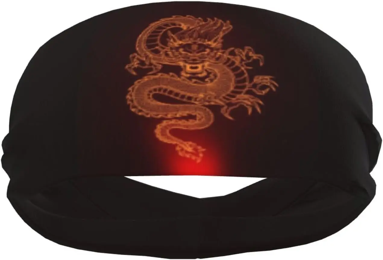 

Dragon Headbands for Hiking Running Cycling Sport Headbands for Men Cool Sweatbands Dragon Wide Head Bands