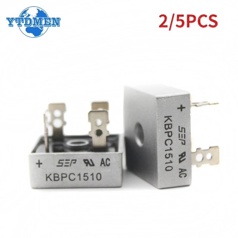 2/5PCS Bridge Rectifier KBPC1510 15A 1000V Electronic Component Bridge Rectifiers Kit