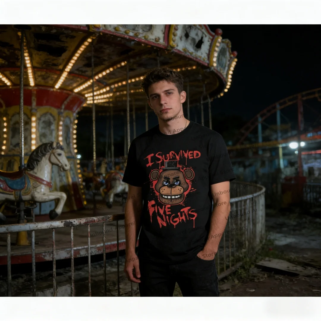 Camiseta Retro de verano para hombre con estampado de Five Nights at Freddys Springtrap, camiseta informal de manga corta con cuello redondo, camiseta cómoda