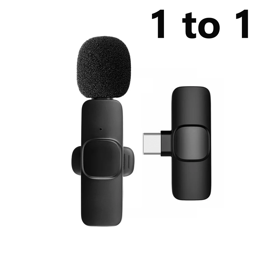 KEBIDU Mini-Lavalier-Mikrofon mit Geräuschunterdrückung, kabelloses Mikrofon, USB-C-Mikrofon für Live-Streaming, Broadcast, Gaming, Video, Vlog