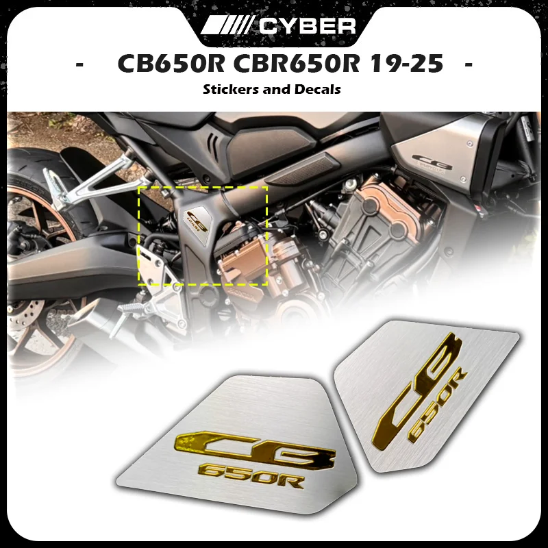 For Honda CB650R CBR650R 2019-2025 - Stainless Steel Frame Trim with Included R,CB650R Emblem Decals