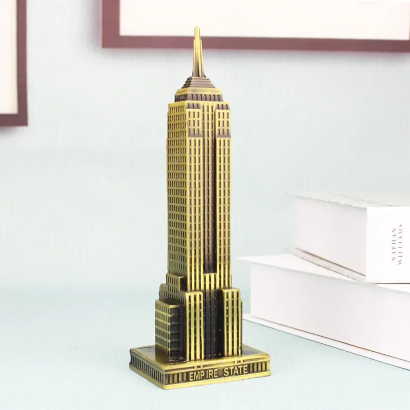 New York Empire State Building Metal Statue Architectural Model Ornaments Modern Home Furnishings Sculpture