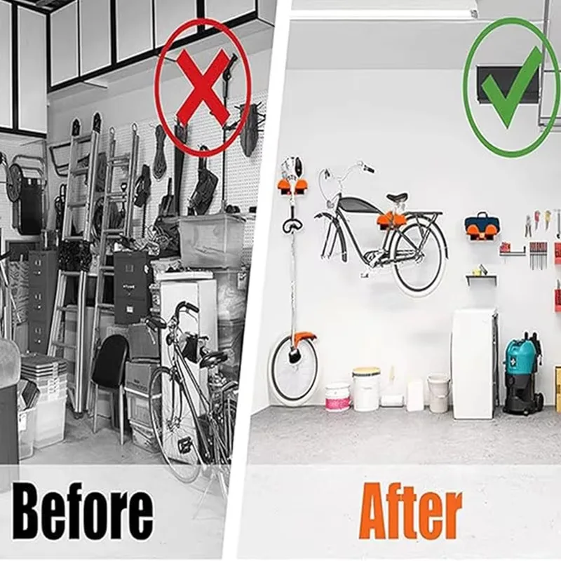 Garage Organizer Trimmer Rack Garden Power Tool Hanger Weed Whackers Holder Wall Mounted For Grass Trimmer Hedge Garden Tools
