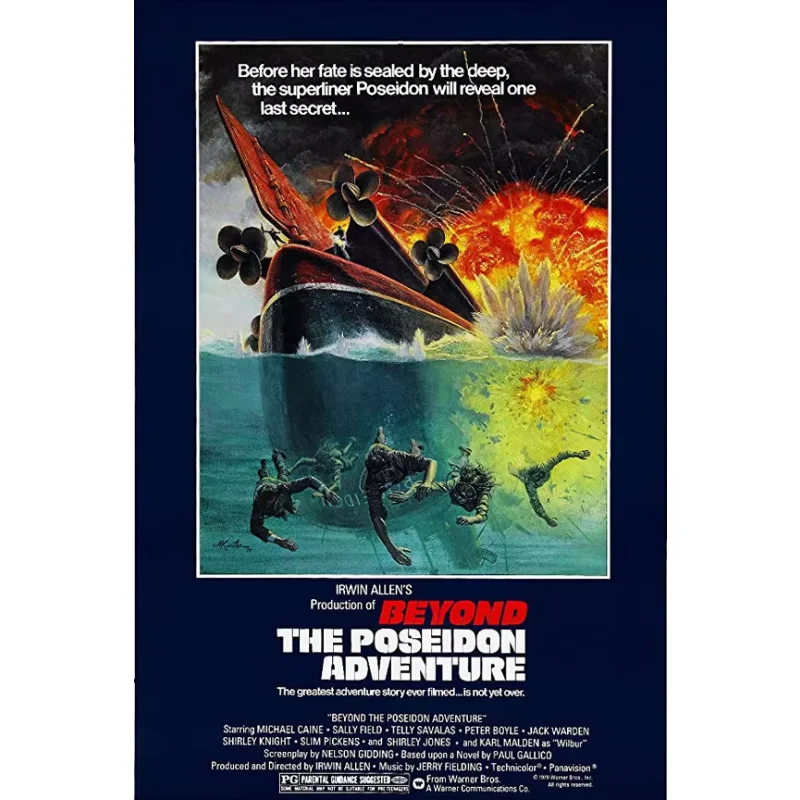 BEYOND THE POSEIDON ADVENTURE 1979 ONE SHEET MOVIE Disaster Film Wall Sticker Silk Poster Art Light Canvas Home Decoration