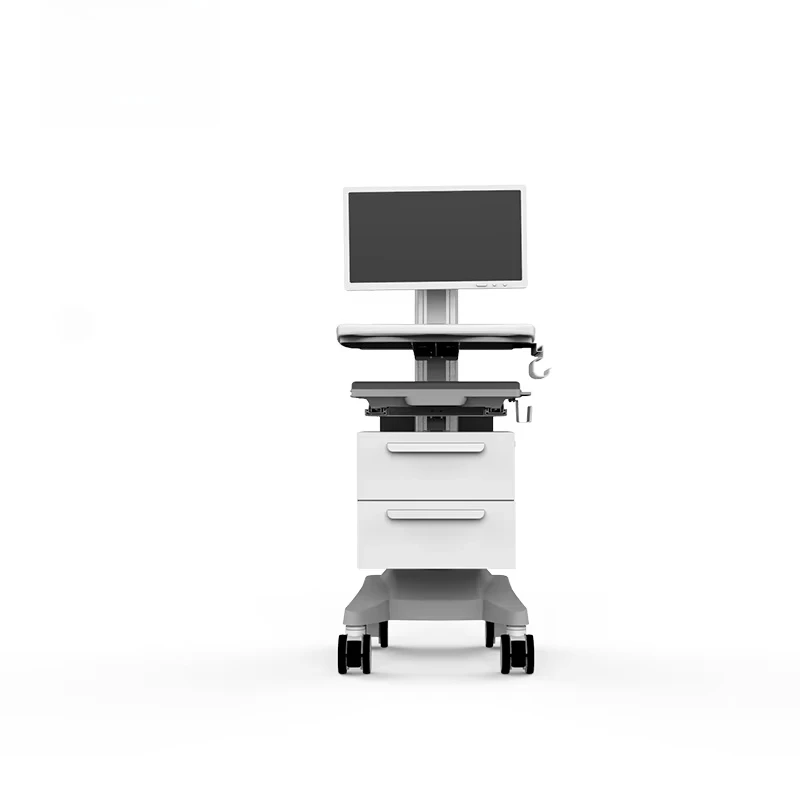 Modern Height Adjustable Steel Laptop Trolley Durable Workstation
