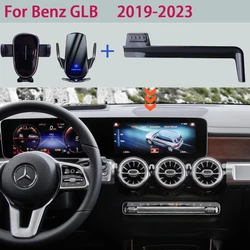 Car Phone Holder For Mercedes Benz GLB X247 2019 2020 2021 2022 2023 Navigation Screen Fixed Bracket Wireless Charger Stand Base