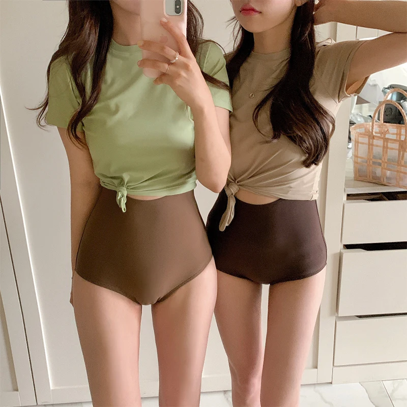 

Sexy Swimsuit for Women South Korean One-Piece Small Bust Push up Belly Covering, Slimming Hollow Contrast Color, Swimming Suit