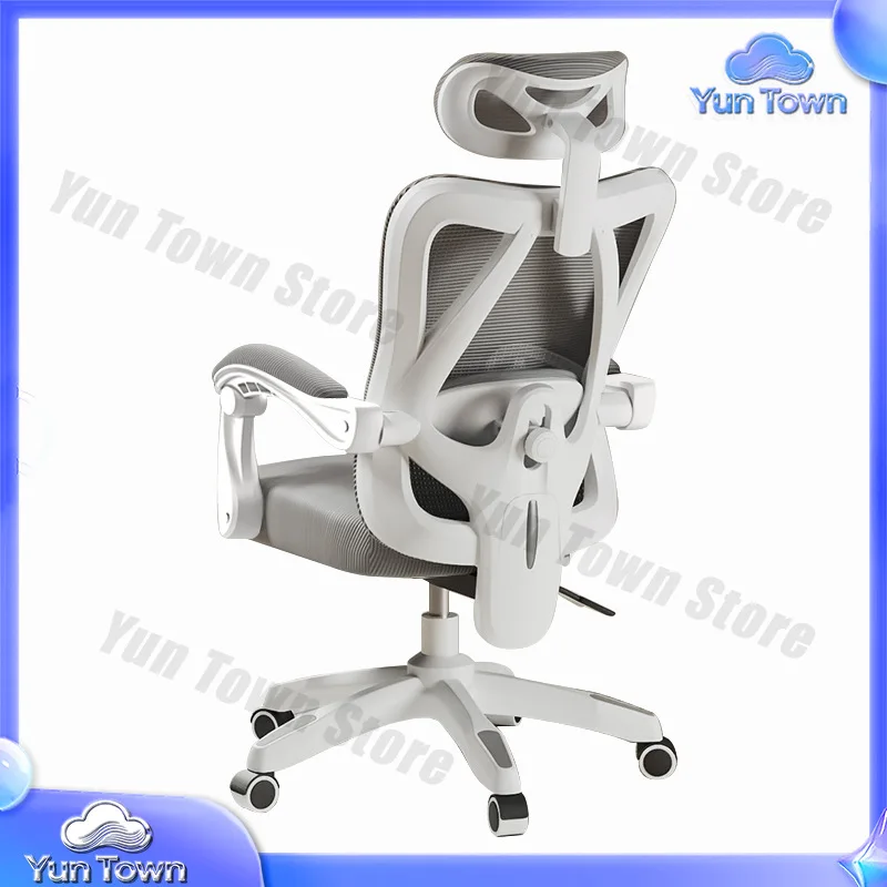 Ergonomic Gaming Chair for Long-Term Sitting Comfort with Mesh Backrest 5-Star Base and Full Recline Flat-Lay Design
