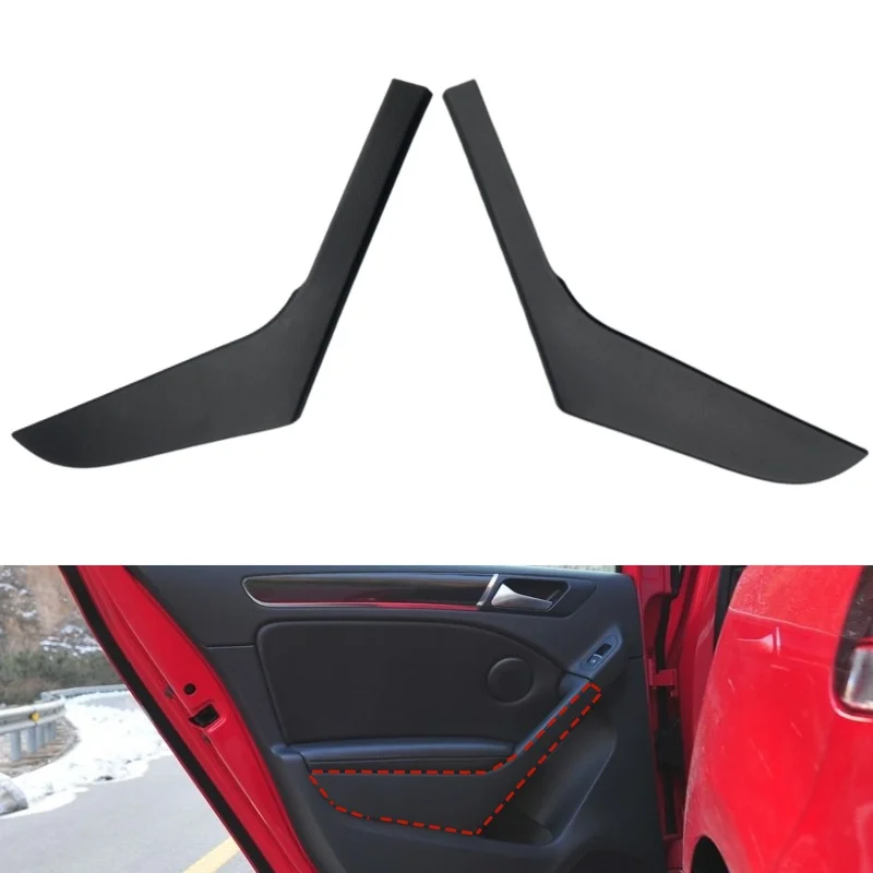 

Front Rear Car Interior Left Right Door Pull Handle Cover Black Panel Trim For Volkswagen VW Golf 6 GTI MK6 2009-2014 5K4868039A