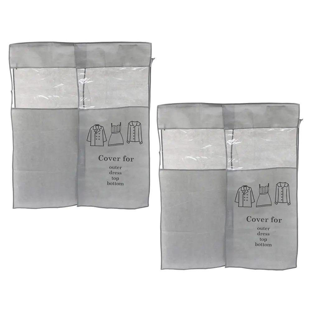 

2 Pcs Dust-proof Hanger Cover Clothes for Hanging Rack Protector Clothing Covers Non-woven Material Fabric Protective