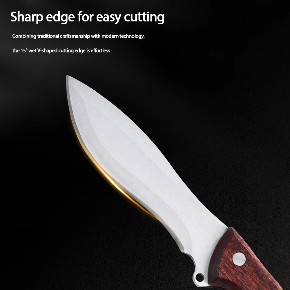 Multifunctional knife meat cutter bone cutter wooden handle stainless steel fruit knife bone carving knife kitchen