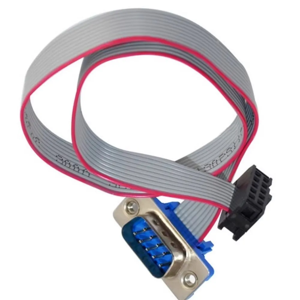 30CM DB9 MALE to FC-10P FEMALE CABLE rs232 serial port connector to 2.54MM FEMALE PLUG adapter Extension Cable