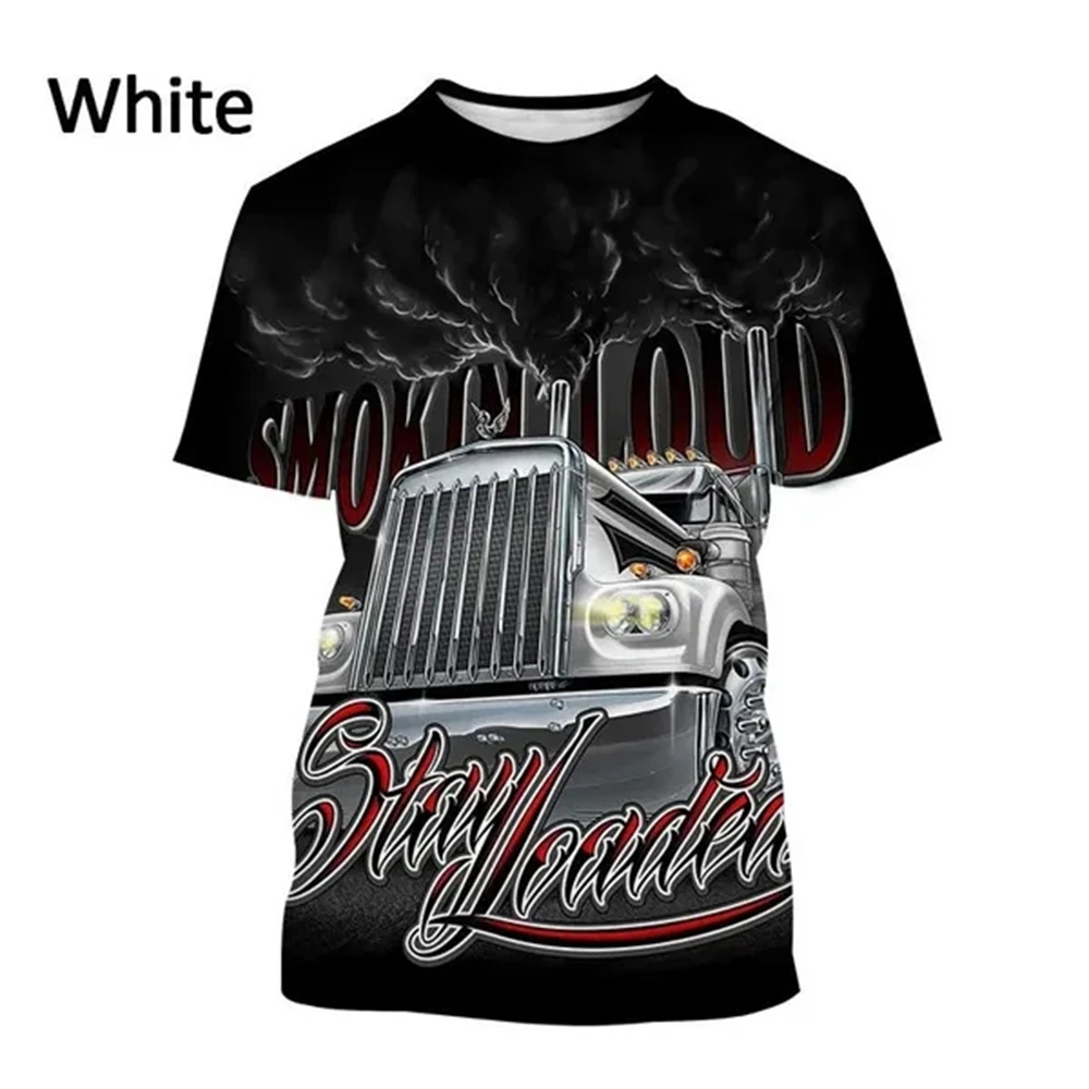 New Men\'s Minimalist Truck Art 3D Print T-Shirt Car Fashion Cool Hip-hop Style Black Short Sleeve Shirt Streetwear Clothing Tops