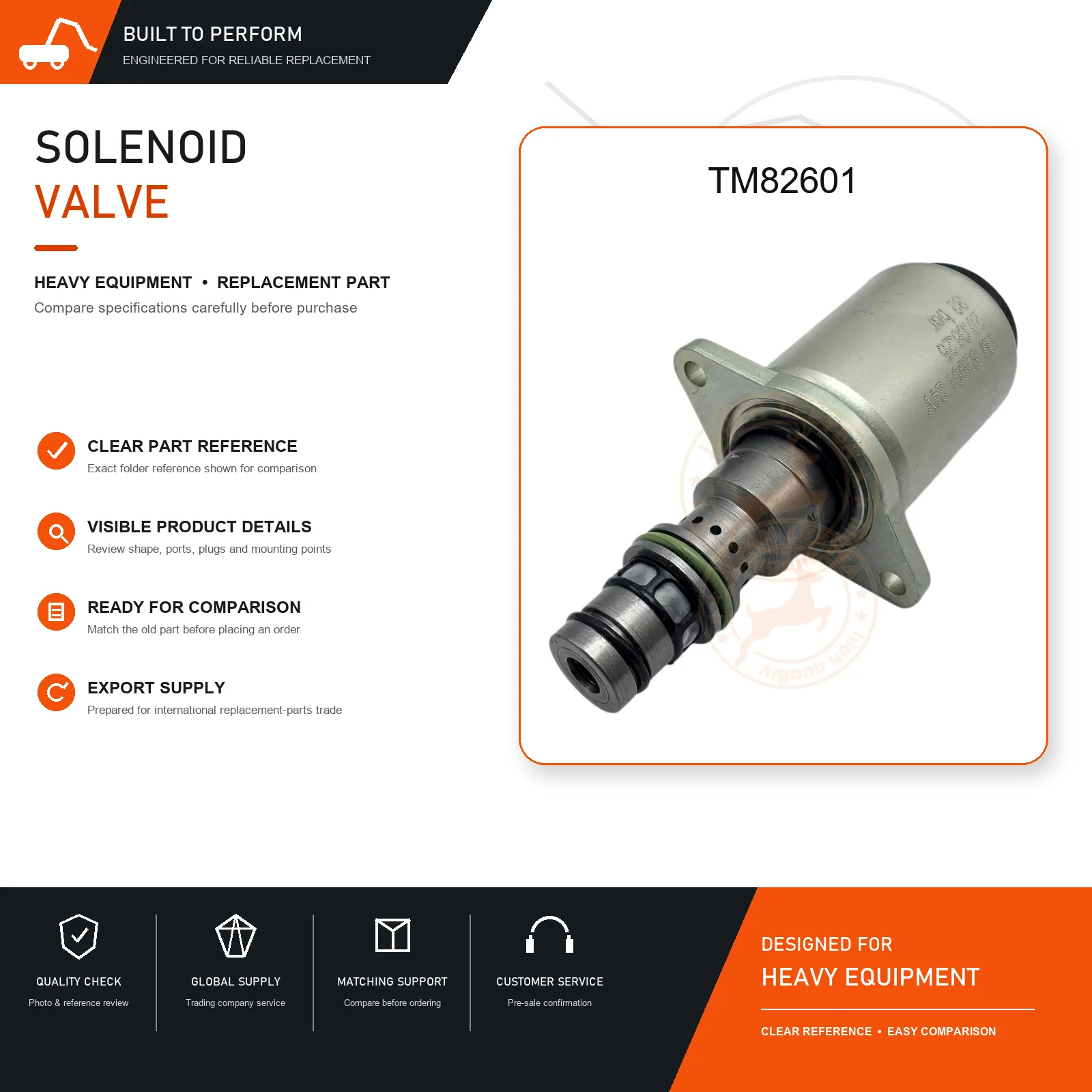 Solenoid Valve Assembly TM82601 Electrical Control Replacement for Construction Machinery