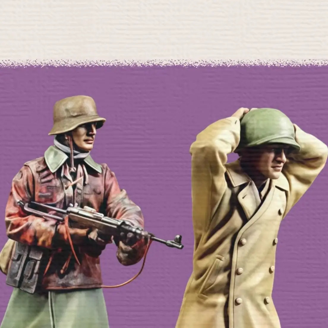 

Набор неокрашенных моделей из смолы 1/35, американский офицер и немецкий NCO в разобранном виде, неокрашенный GK