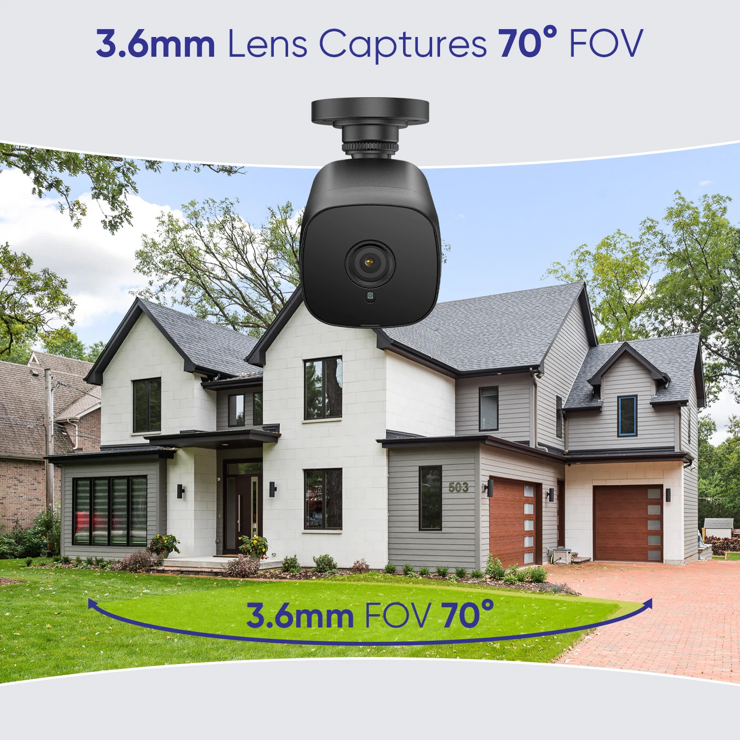 SANNCE-Système de caméra de sécurité intérieure et extérieure, caméra CCTV, vision jour et nuit, mouvement avec 8 pièces, analogique, 5MP, 8CH DVR