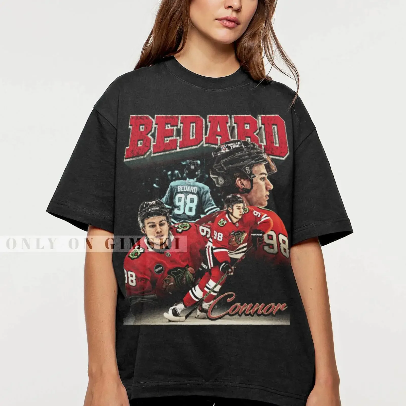 Vintage Connor Bedard Bootleg T Shirt Hockey Fan Casual Oversized for  vintage Washed Breathable graphic streetwear fashion