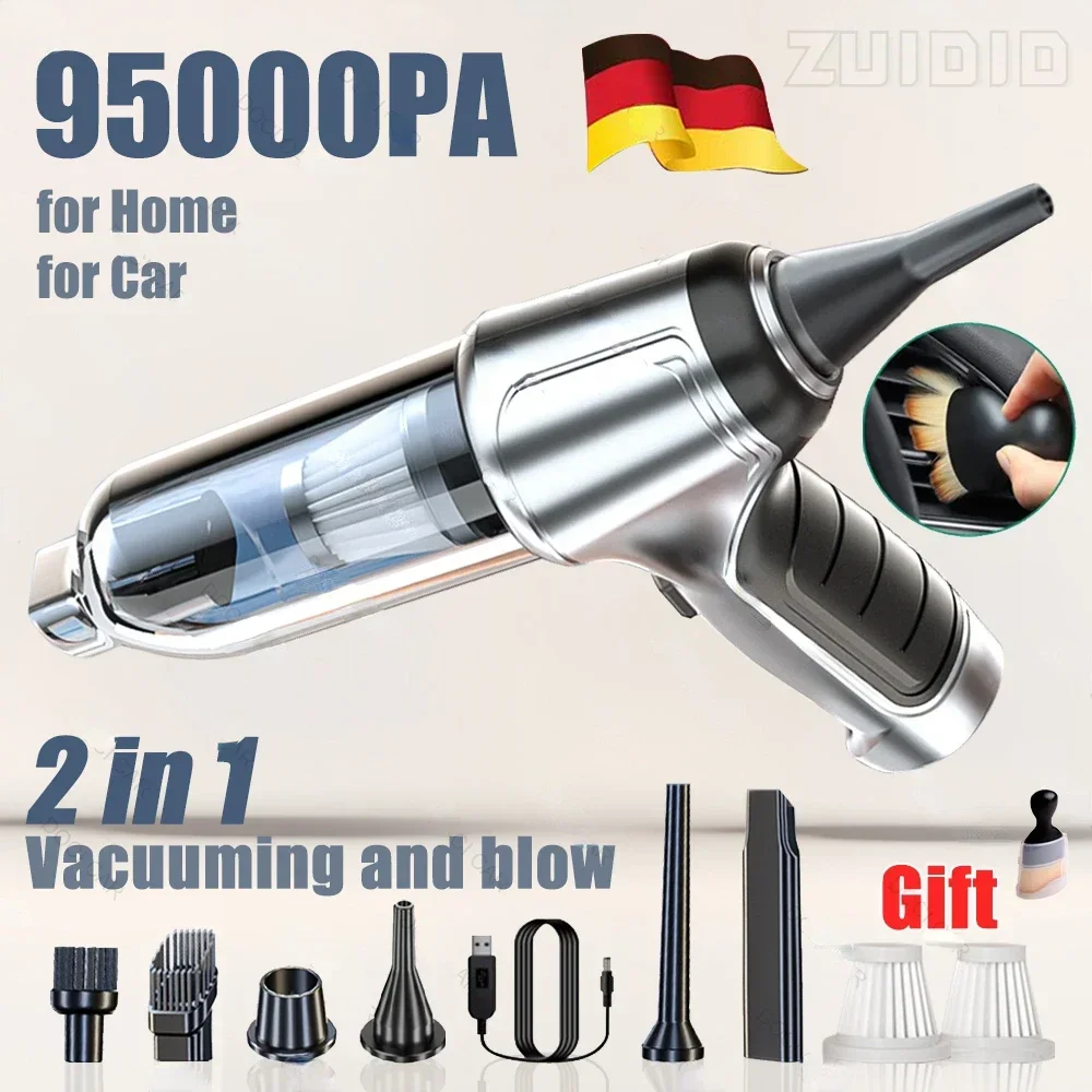 

95000PA Home Appliance Car Vacuum Cleaner Wireless Portable Handheld Car Vacuum Vacuuming Mini Blower New Strong Suction Cleaner