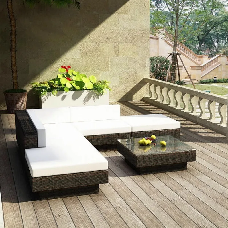 

Outdoor rattan sofa villa courtyard garden leisure waterproof sunscreen B & B