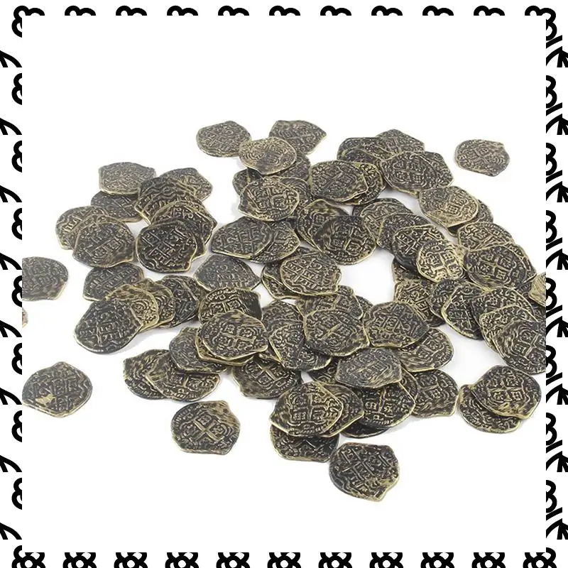 

A07I 1200 Pcs Plastic Gold Coins Pirate Coins Kids Play Coins For Pirate Party Treasure Chest Games Tokens Cosplay