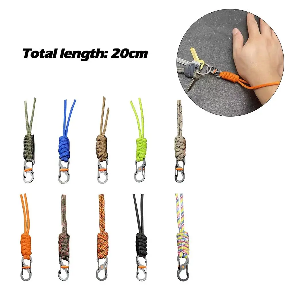 10 Styles Self-Defense Emergency Survival Backpack Parachute Cord Key Ring Lanyard 8-Word Buckle Paracord Keychain