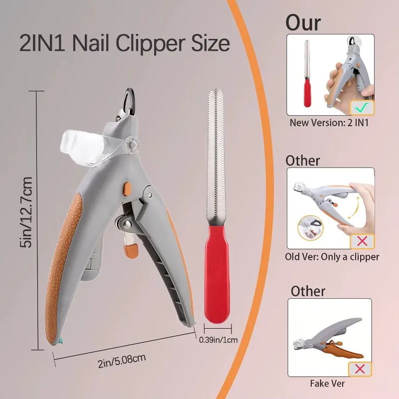 nail supplies 5X Magnification Pet Nail Clipper with Quick Clip Steel Blades Plastic Material for Dog's Nails