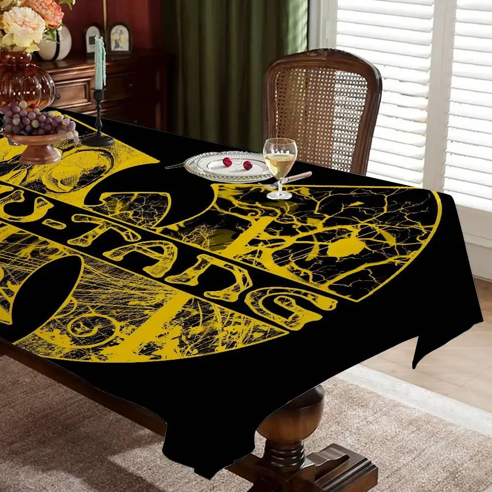 Band W-WU T-TANG CLAN Logo Home Tablecloths Dining Decoration And Rectangular Table Accessories Waterproof Cloth Anti-stain