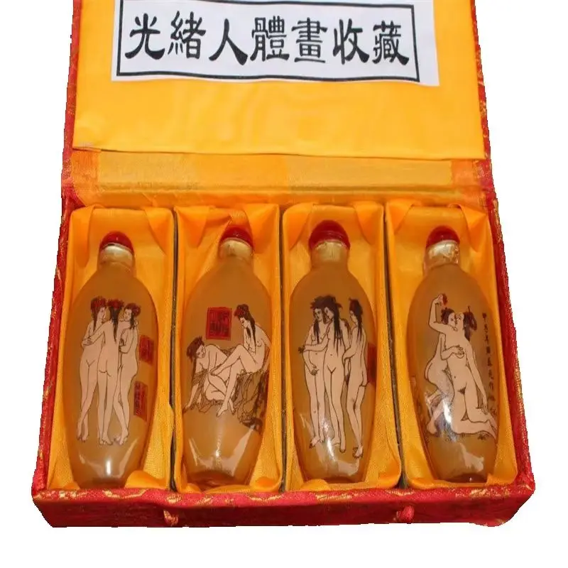 

Old Shanghai Snuff Bottle, Built-In Painting, Naked Woman, A Suit of 4