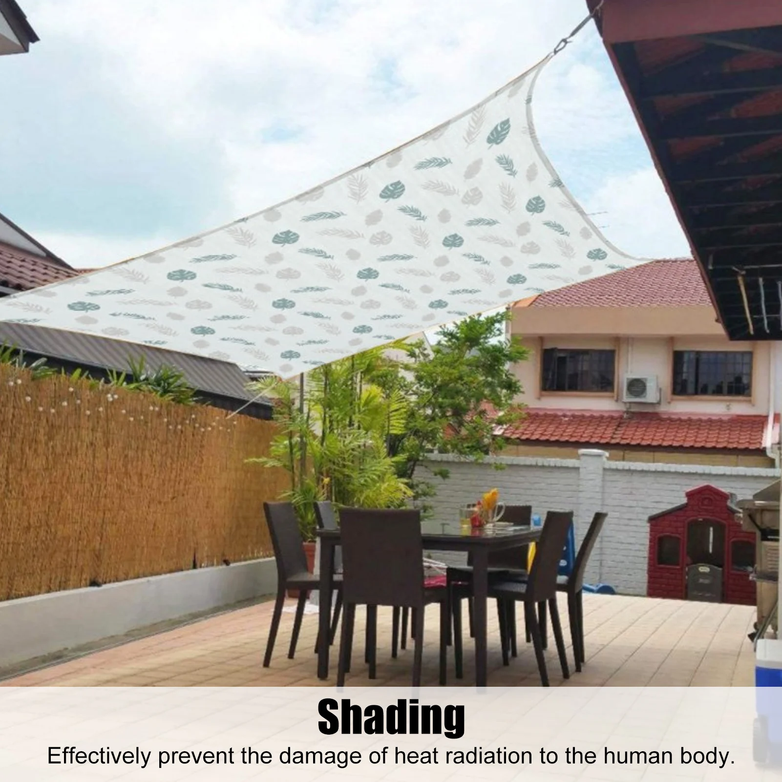 Sun Shade Waterproof Oxford Shade Sail Garden Pool Outdoor Rectangle Patio Awning Hanging Rope 2x3m