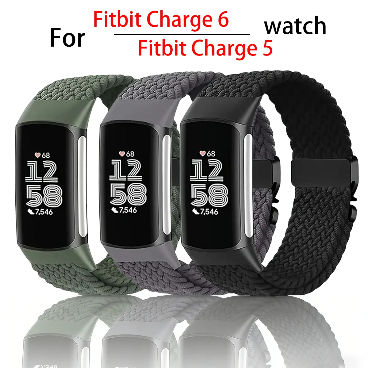 Correa de nailon para Fitbit Charge 6, pulsera tejida para Fitbit Charge 5, accesorio de repuesto para reloj inteligente