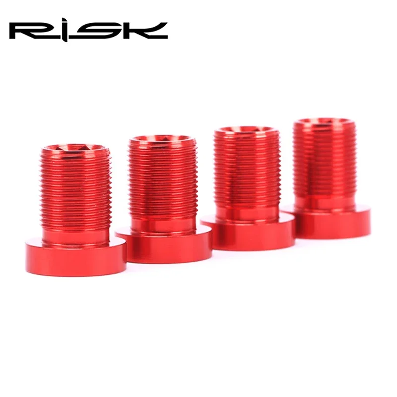 RISK 2PCS M15x19mm Aluminum CNC Splined Bottom Bracket Bolts with Washer for MTB Mountain Bike Road Bicycle Crank Screws M15*19